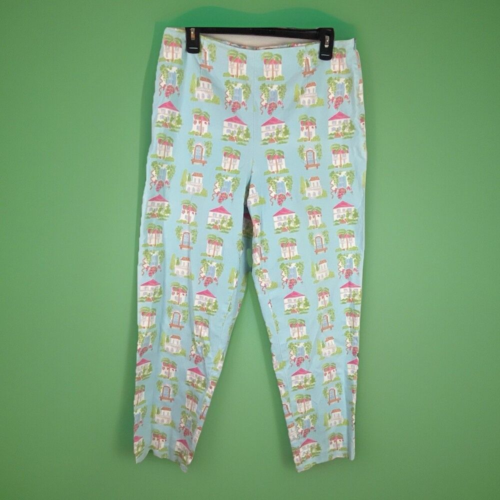 Talbots Light Blue Printed Cropped Pants